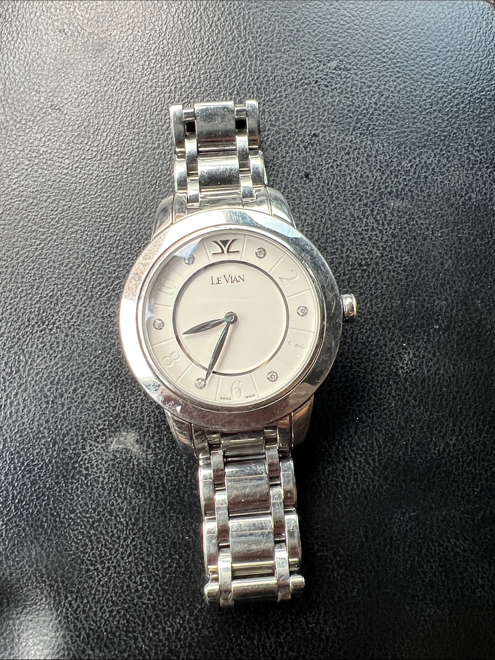 Le Vian Silver-Tone Women's Bracelet Watch with White Dial